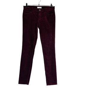 Loft Womans Sz 4 27 Corduroy Pants Modern Skinny Stretch Purple Pockets‎